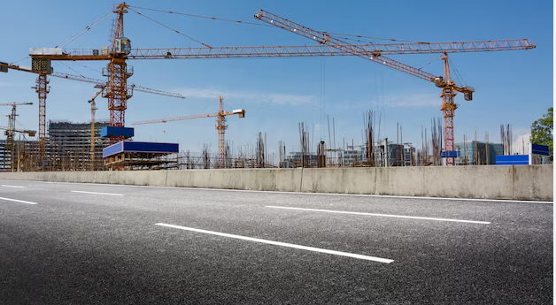 Home construction site background